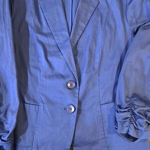 Ashley Stewart Blue Cotton blended Jacket,  Size 14